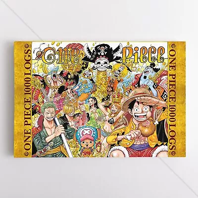 One Piece Poster Canvas Chapter 1000 Celebration Shonen Jump Art Print • $93.45