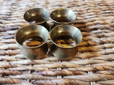 Vintage Hammered Brass Napkin Rings Holders Set Of 4  • $8