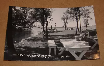 C1950 Park At Bartels Beach Lake Mills Wisconsin RPPC WI • $10