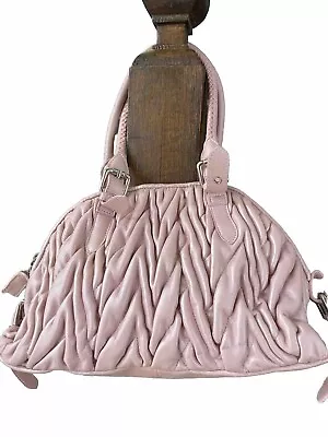 PAOLO MASI Genuine Leather Pink Satchel Quilted Style Hand Bag • $39.99