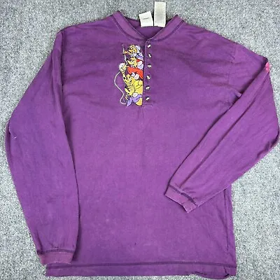 Disney Store Shirt Women's Medium Purple Embroidered Cinderella Long Sleeved VTG • $19