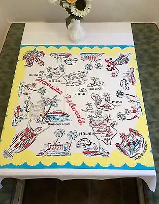 Aloha Sunshine New Retro Vintage Style 52  X 52  Cotton Tablecloth One • $32.99