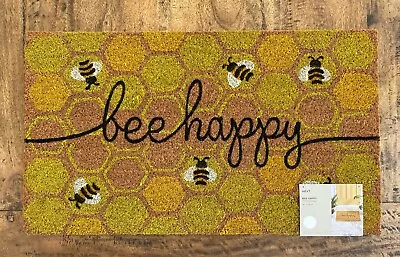 NEXT Bee Happy Coir Doormat Door Mat Rug Non Slip Indoor/outdoor 40cm X70cm BNWT • £19.99