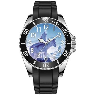 Howling Snowy Wolf Art Rare Collectible Unisex Watch • $107.49