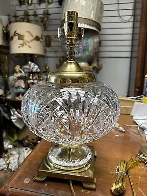 Beautiful Waterford Crystal And Brass Table Lamp  • $495