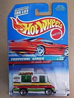 ♡Vintage 1997 Hotwheels Ice Cream Truck #18775 Collector's #693 Tropicool Ser. • $6.99