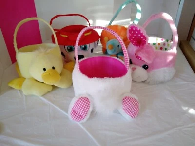 $46 • Buy Easter Basket LOT Of 5  Dan Dee Bunny Nickelodeon Puppy Rabbit Duckling Dino 