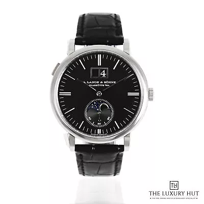 A.Lange & Söhne Saxonia Moon Phase Outsize Date 18ct White Gold 40mm Black Di... • £25300