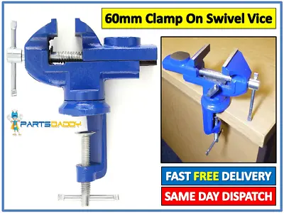 Swivel Base Rotate 360 Mini Table Vice Clamp On Work Bench Jaw Workshop UK 15-55 • £10.95