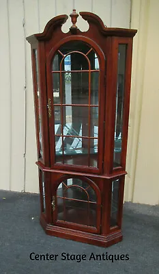 63220 PULASKI Furniture Mahogany  Corner China Cabinet Curio • $625