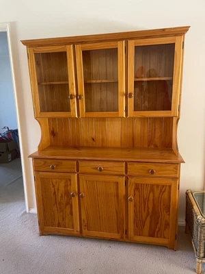 $150 • Buy Baltic Pine - Welsh Dresser - Exc Condition, 3 Drawers, 3 Doors, Glass Display