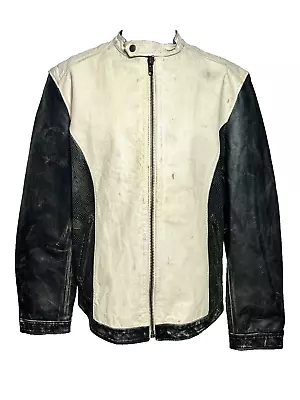 Wilsons Leather Jacket Large M. Julian Cafe Racer Motorcycle Distressed - AC • $165