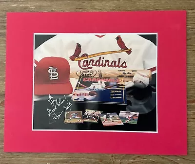 OZZIE SMITH SIGNED/AUTOGRAPHED 11” X 14” WITH RED MAT PHOTO - ST LOUIS CARDINALS • $19.95