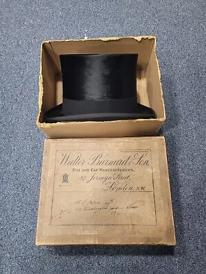 Antique Men's Black Top Hat - Made In London • $200