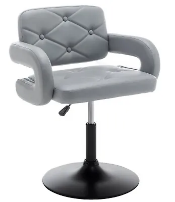 Grey Leather Style Hairdresser Swivel Chair Beauty Salon Furniture • £72.95