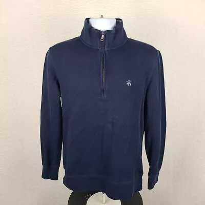 Brooks Brothers Sweater Mens Medium Dark Blue Cotton Quarter Zip Sweatshirt • $34.99