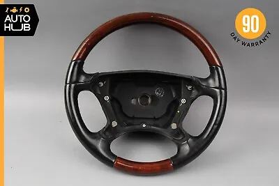 03-09 Mercedes R230 SL500 CLK320 CLK500 Steering Wheel Walnut Wood Black OEM • $174.30
