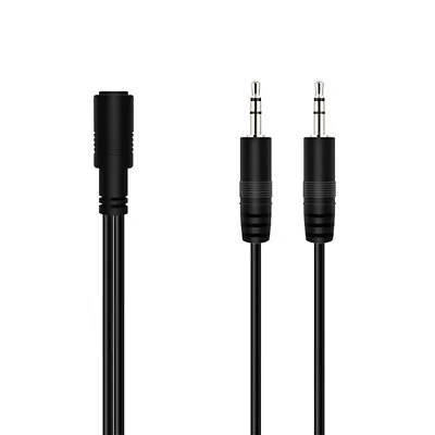 3.5mm Stereo Female Jack To 2 Male Plug Y Splitter Audio Cable For Speaker Pc • $1.69