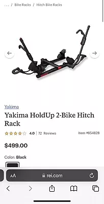 Yakima HoldUp 2 Bike Capacity 2  Hitch Bicycle Bike RackBlack • $400