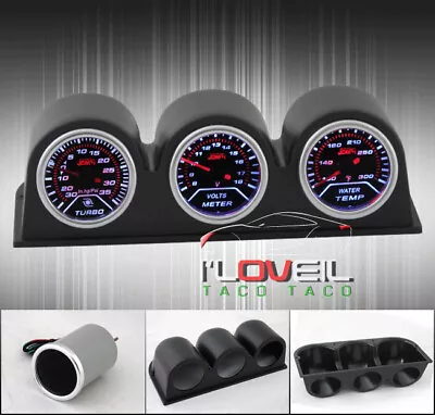 Turbo Boost + Volts Meter Voltage Gauge + Water Temperature + Dash Mount Pod Jdm • $64.99