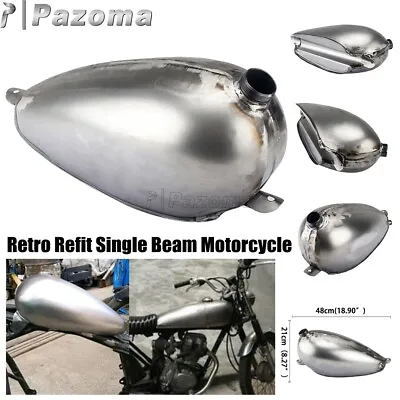 4L Gas Fuel Petrol Tank Bare Steel Fits For Retro Refit Single Beam Motorcycle  • $154.99