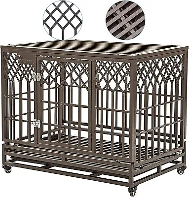 $334.99 • Buy Heavy Duty Dog Crate Cage Strong Metal Pet Kennel Playpen For Large Dogs