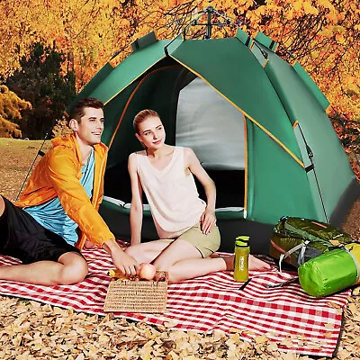 2~3 Person Family Man Camping Waterproof Pop-Up Tent Double Layer Festival Beach • £25.29