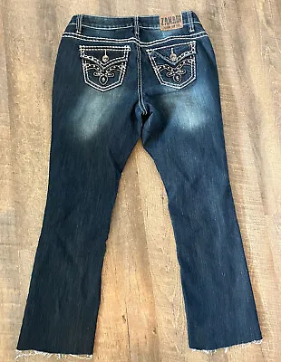 Zanadi 16 Womens Jeans Dark Wash. Embroidered And Stitching. CUT TO 28” INSEAM • $7.99