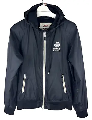 Franklin And Marshall Zip Hooded Jacket Black Lightweight Size M • £18.49