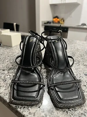 $24 • Buy Zara Metallic High-heel Sandals Size 9us  