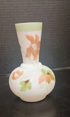 Antique Opaline Hand Painted Bristol Glass Vase • $30