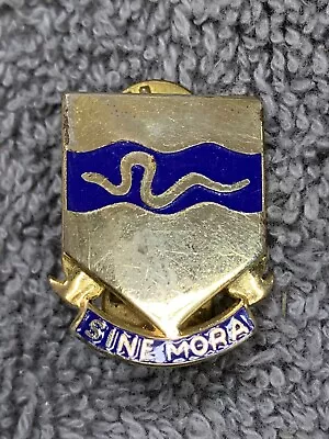 RARE WWII Era US Army 2nd Armored Cavalry Regiment Pin Sine Mora NS Meyer • $22.99