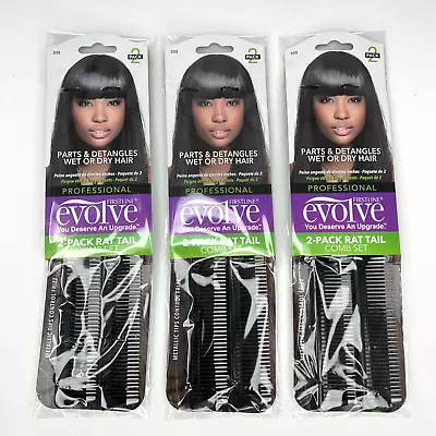 Firstline Evolve 2-Pack Rat Tail Comb 2 EA 2 Count -  Lot Of 3 - New • $14.95