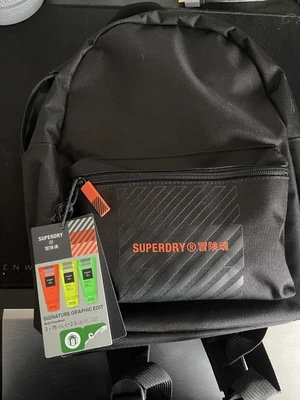 £14.99 • Buy Superdry Backpack - Black & Orange & 3 Shower Gels - 35cm Height. Brand New.