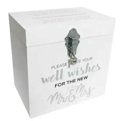 Wooden Wishing Well Wishes For Mr & Mrs Wedding Engagement Card Box • $99.95