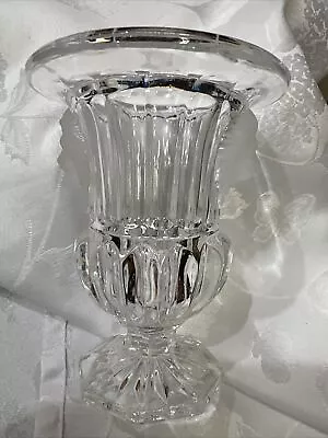 Shannon Crystal Vase W/ Frosted Lions Head Hand Crafted China 24% Lead Crystal • $20