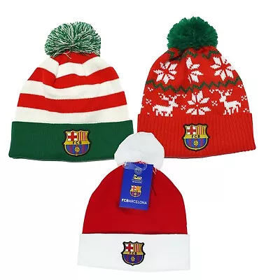 Fc Barcelona Soccer Beanie Christmas Hat Pom  New Season Winter Kids Youth  • $9.99