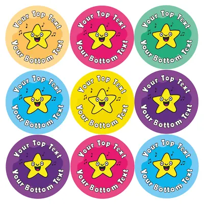 144 Personalised Music Star Reward Stickers For School Teachers Children (30mm) • £4.98