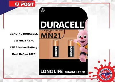 MN21 23A V23GA A23 K23A LRV08 8LR50 12V 2PK Duracell Battery Genuine BB 2025 • $7.89