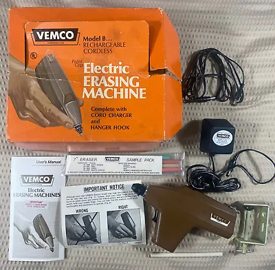 Vintage VEMCO Model B Rechargeable Cordless Electric Erasing Machine NEW IN BOX • $249.99