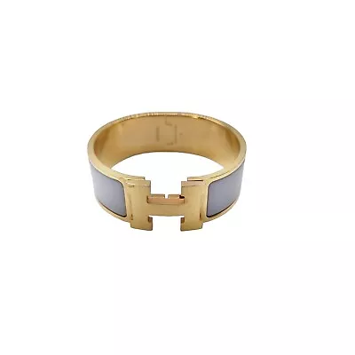 Hermes Clic-Clac Lavender And Gold-Tone Bangle • $475