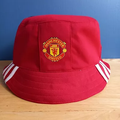 MANCHESTER UNITED FC Bucket Hat Made From Upcycled Official Adidas Shirt • £21.95