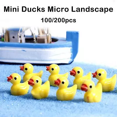 100/200 Pieces Mini Rubber Ducks Miniature Resin Ducks Yellow Tiny Duckies . • $10.56