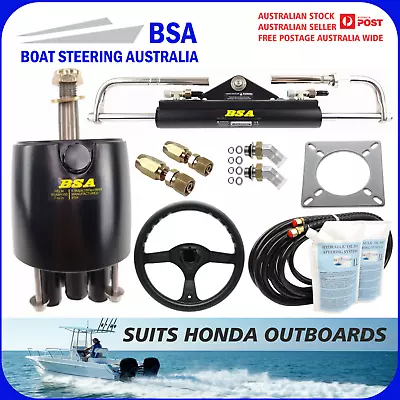 Boat Hydraulic Steering System Kit Marine Outboard Steering For Honda Upto 150HP • $795.93