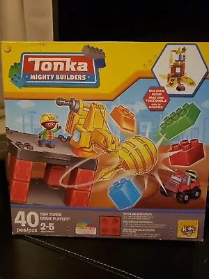 NEW Tonka Mighty Builders Tuff Tower Crane Playset 40 Piece Ages 2-5 Real Crane! • $57.73