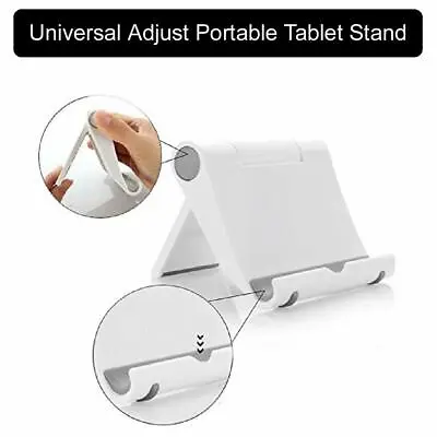 White Universal Adjust Stand Portable Holder For Kindle/iPhone 5/ IPad 3/4/Mini • £3.99