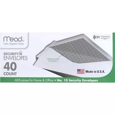 Mead #10 Envelopes Security Printed Lining For Privacy Gummed Closure All-Pur... • $6.26