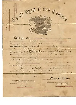 3rd Maryland PHB Enlistment Document Civil War • $125