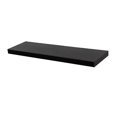 £13.99 • Buy 1x Black 80cm Floating Wall Shelf Wooden Shelves Bedroom Office Lounge Storage