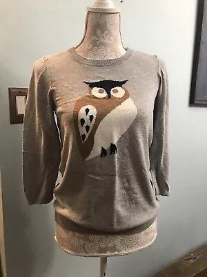 £14.19 • Buy Ann Taylor Cotton Blend Owl Sweater, M Cute!